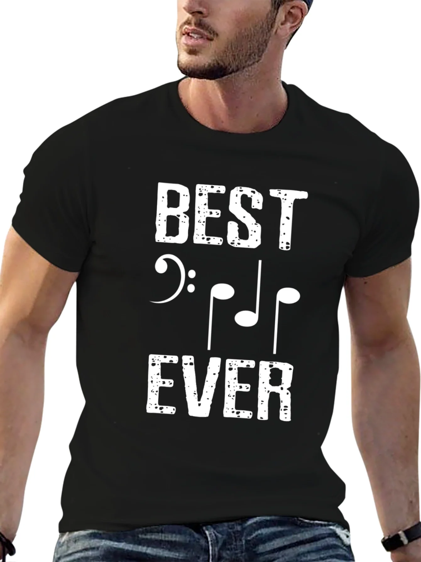 Best Music Ever T-Shirt - Bass Clef & Note Design