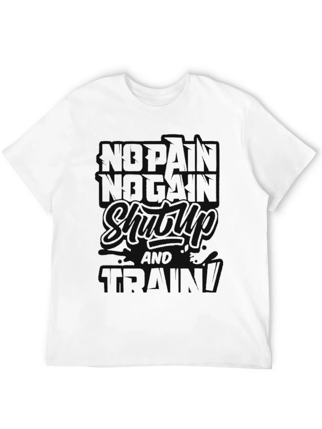 No Pain No Gain Black T-Shirt Workout Motivation