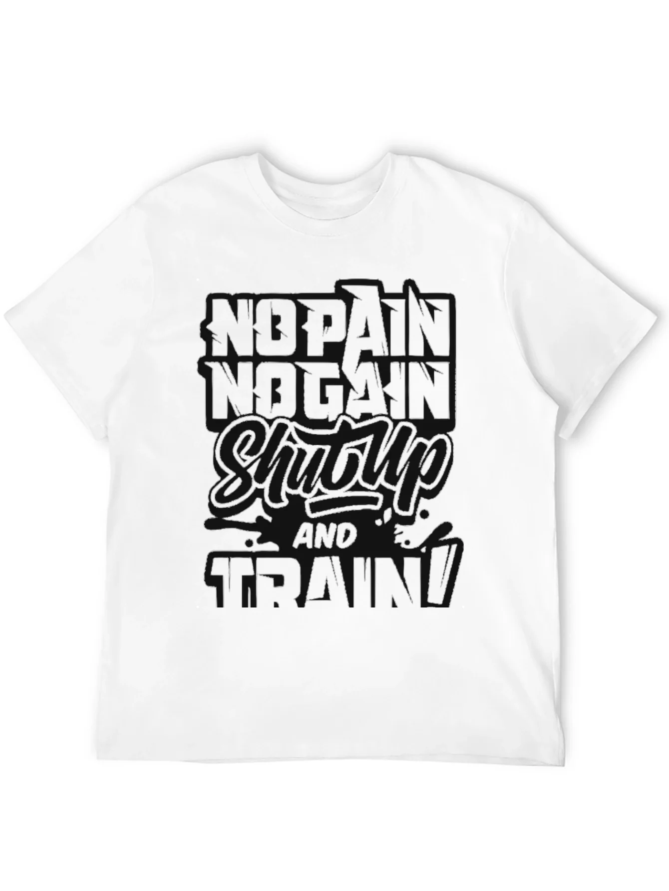 No Pain No Gain Black T-Shirt Workout Motivation