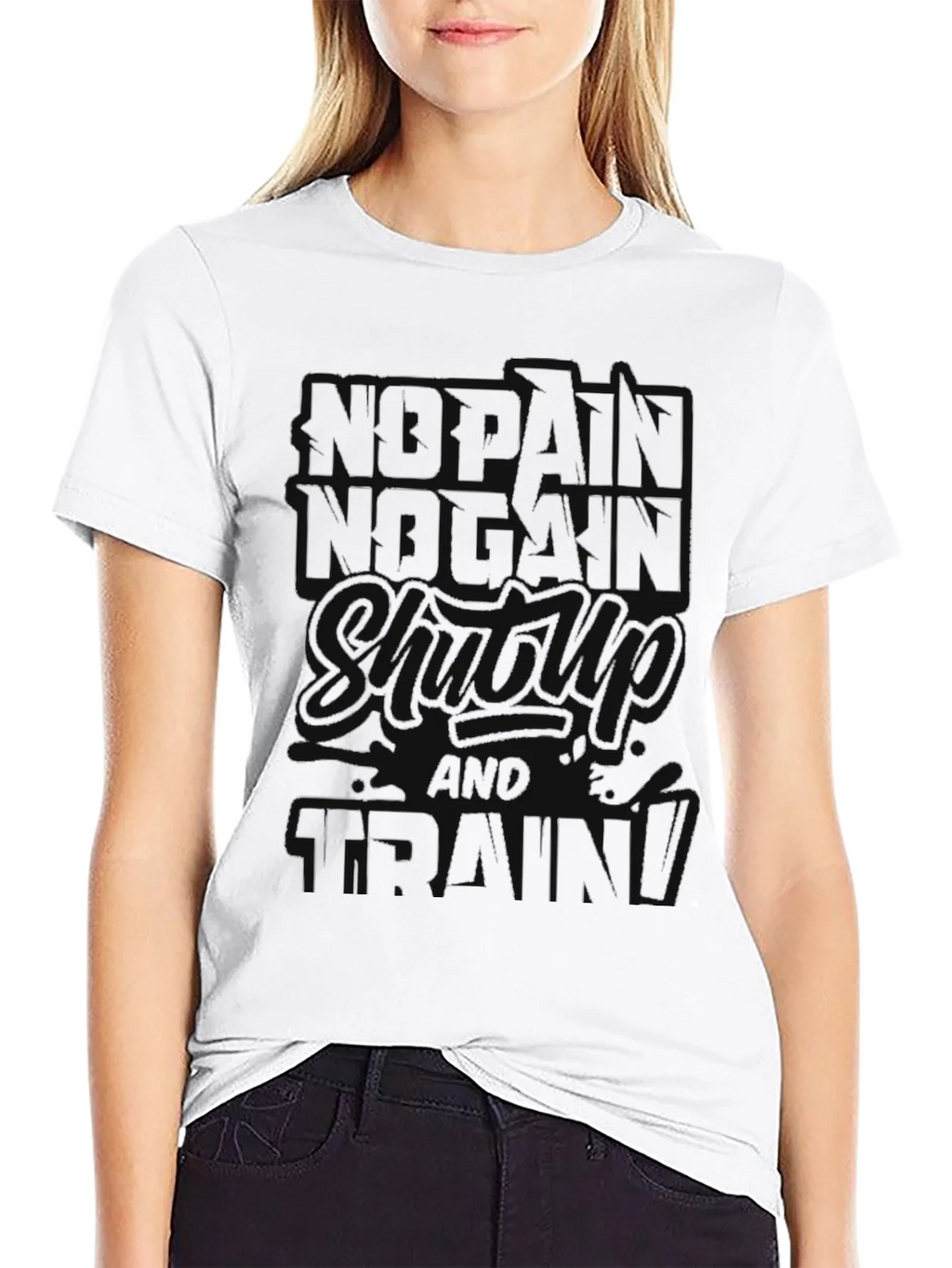 No Pain No Gain Black T-Shirt Workout Motivation