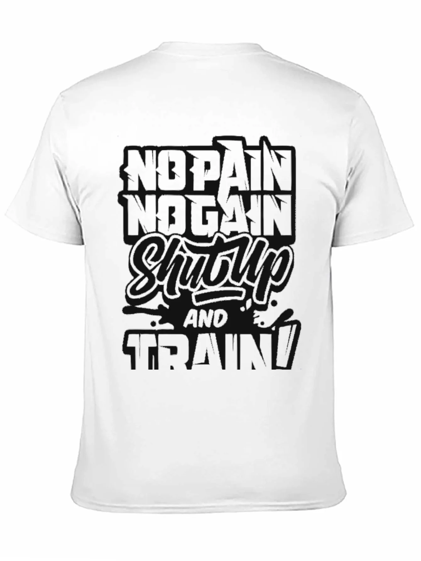 No Pain No Gain Black T-Shirt Workout Motivation