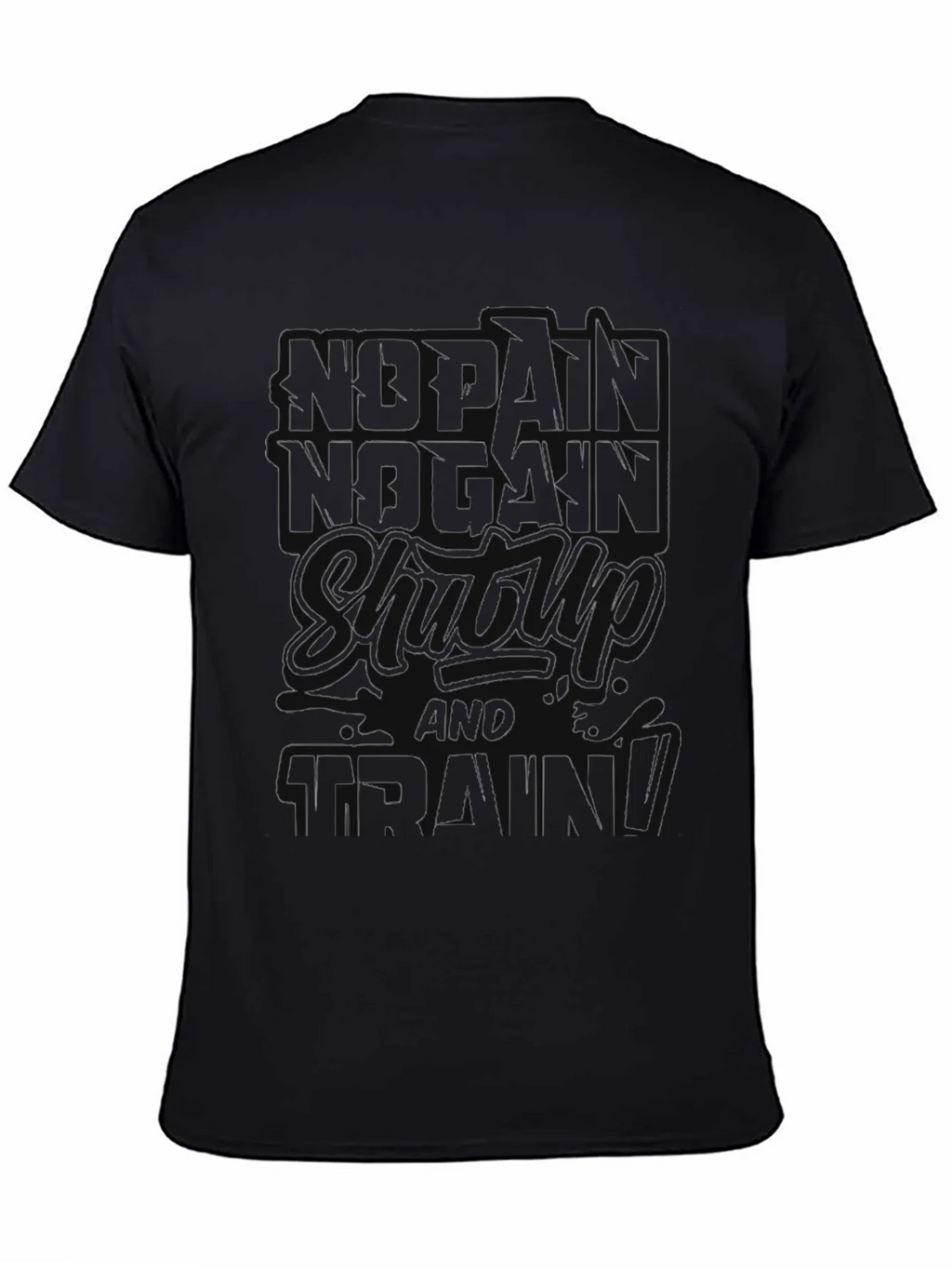 No Pain No Gain Black T-Shirt Workout Motivation