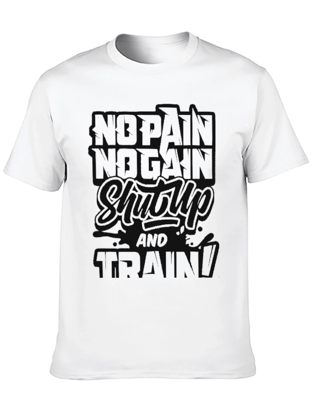 No Pain No Gain Black T-Shirt Workout Motivation