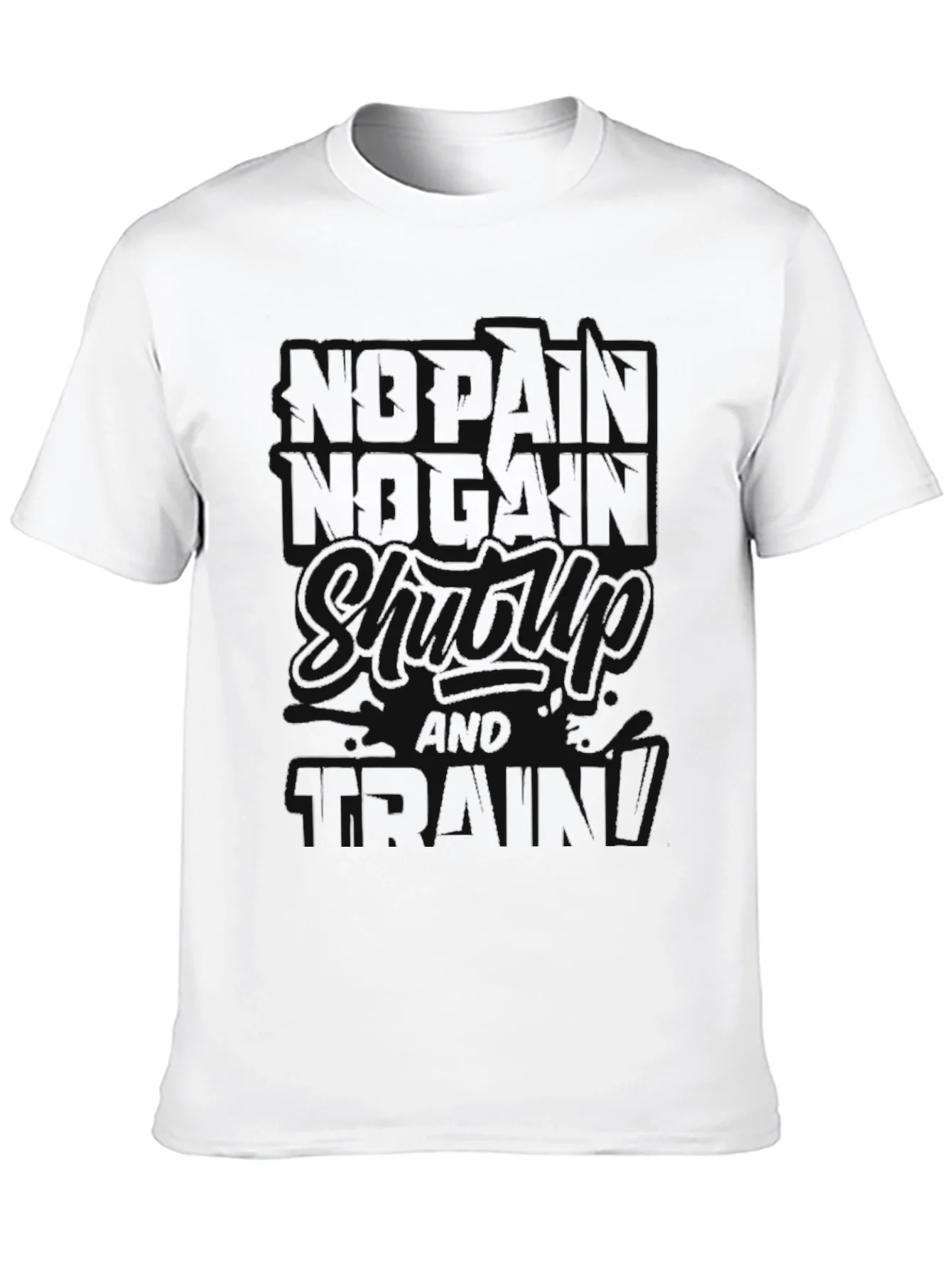 No Pain No Gain Black T-Shirt Workout Motivation