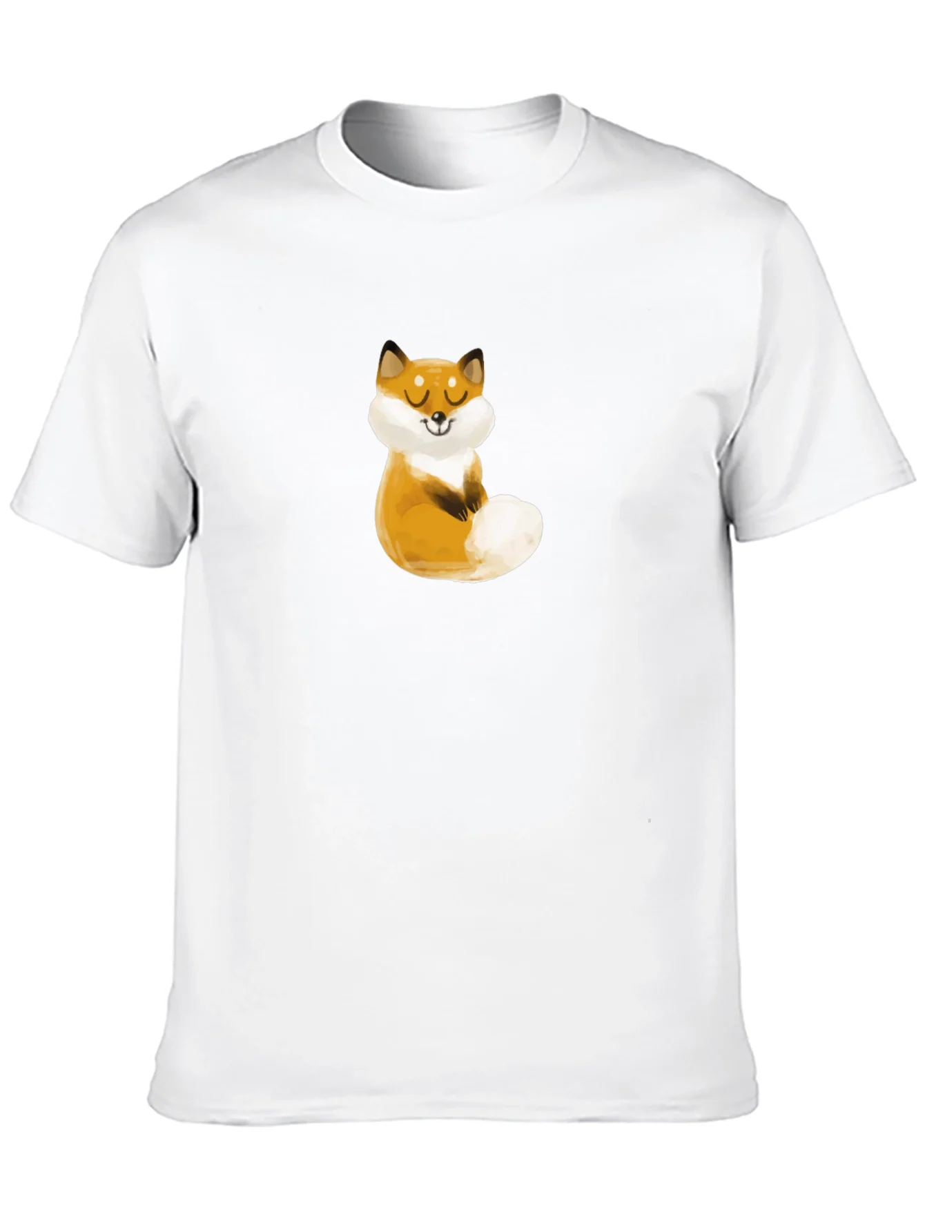 Cute Fox Graphic Black T-Shirt