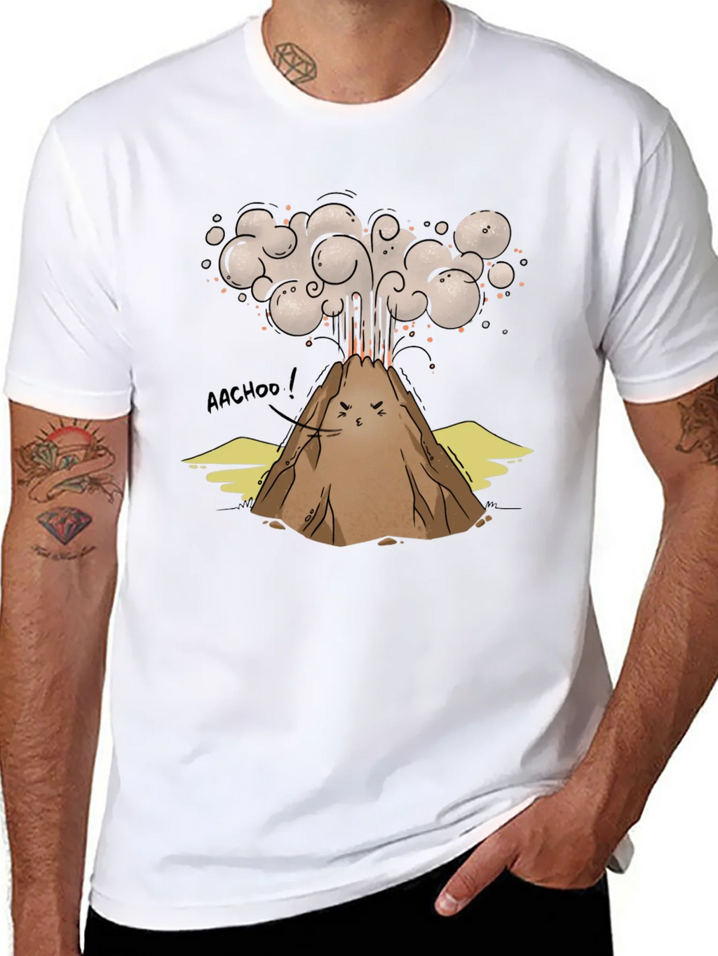 Funny Volcano AACHOO! Graphic Tee