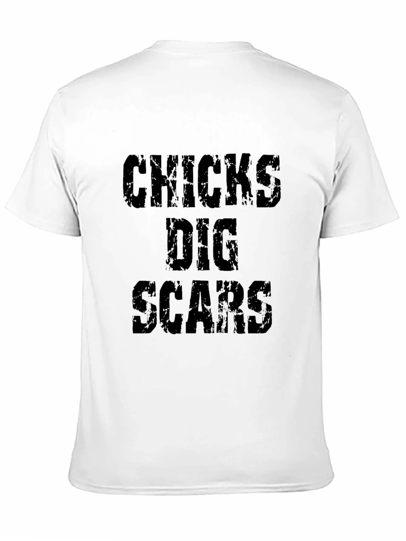 Funny Chicks Dig Scars Graphic Tee - Black Cotton Casual