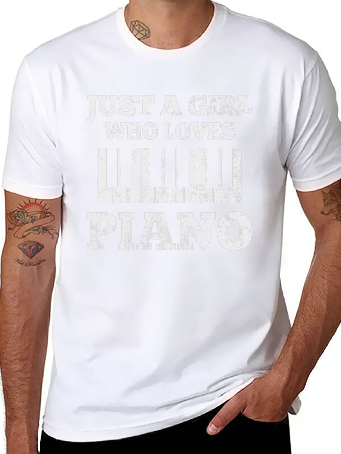 Piano Lover Graphic Tee - Just a Girl Who Loves Piano T-Shirt