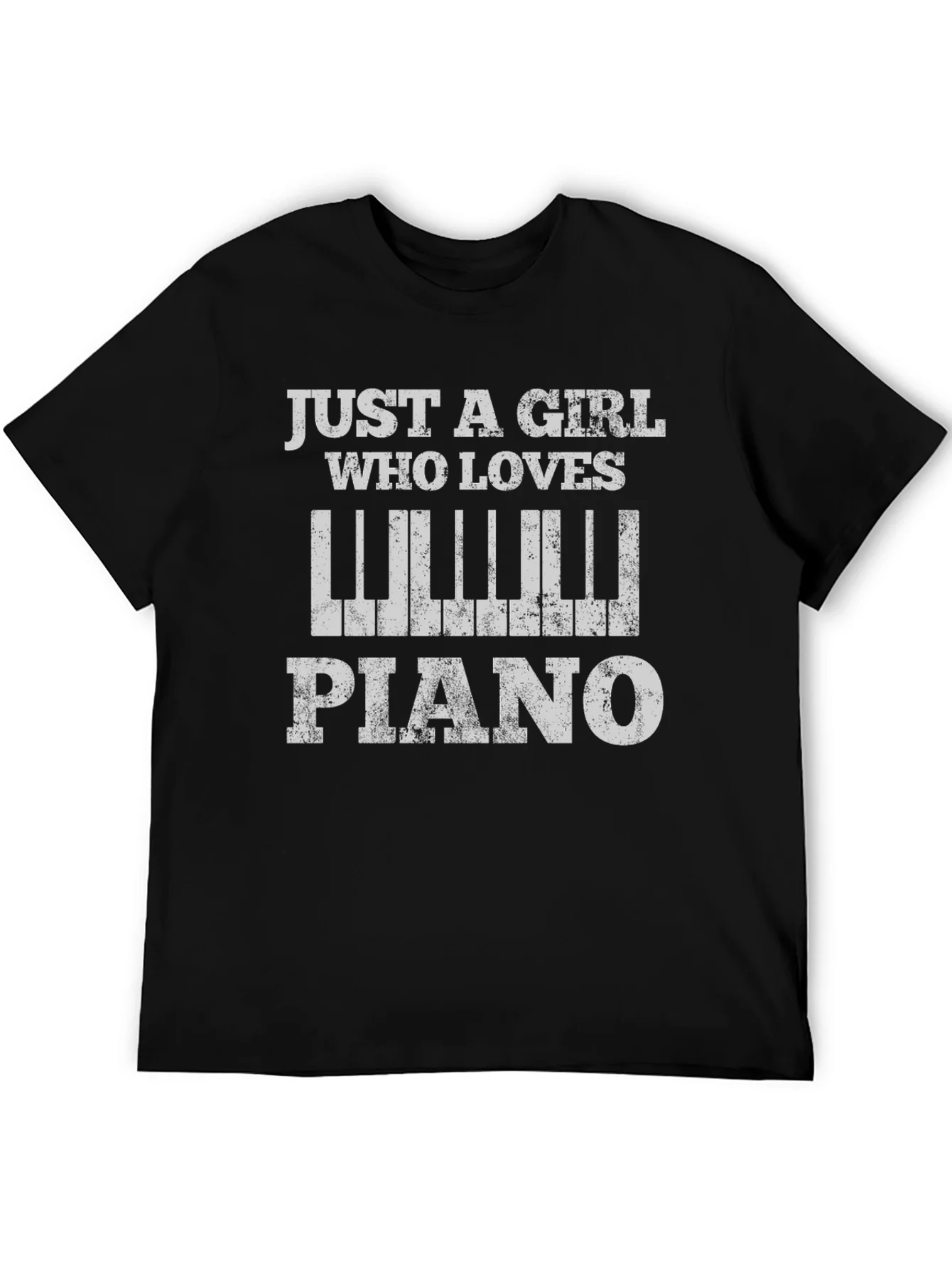Piano Lover Graphic Tee - Just a Girl Who Loves Piano T-Shirt