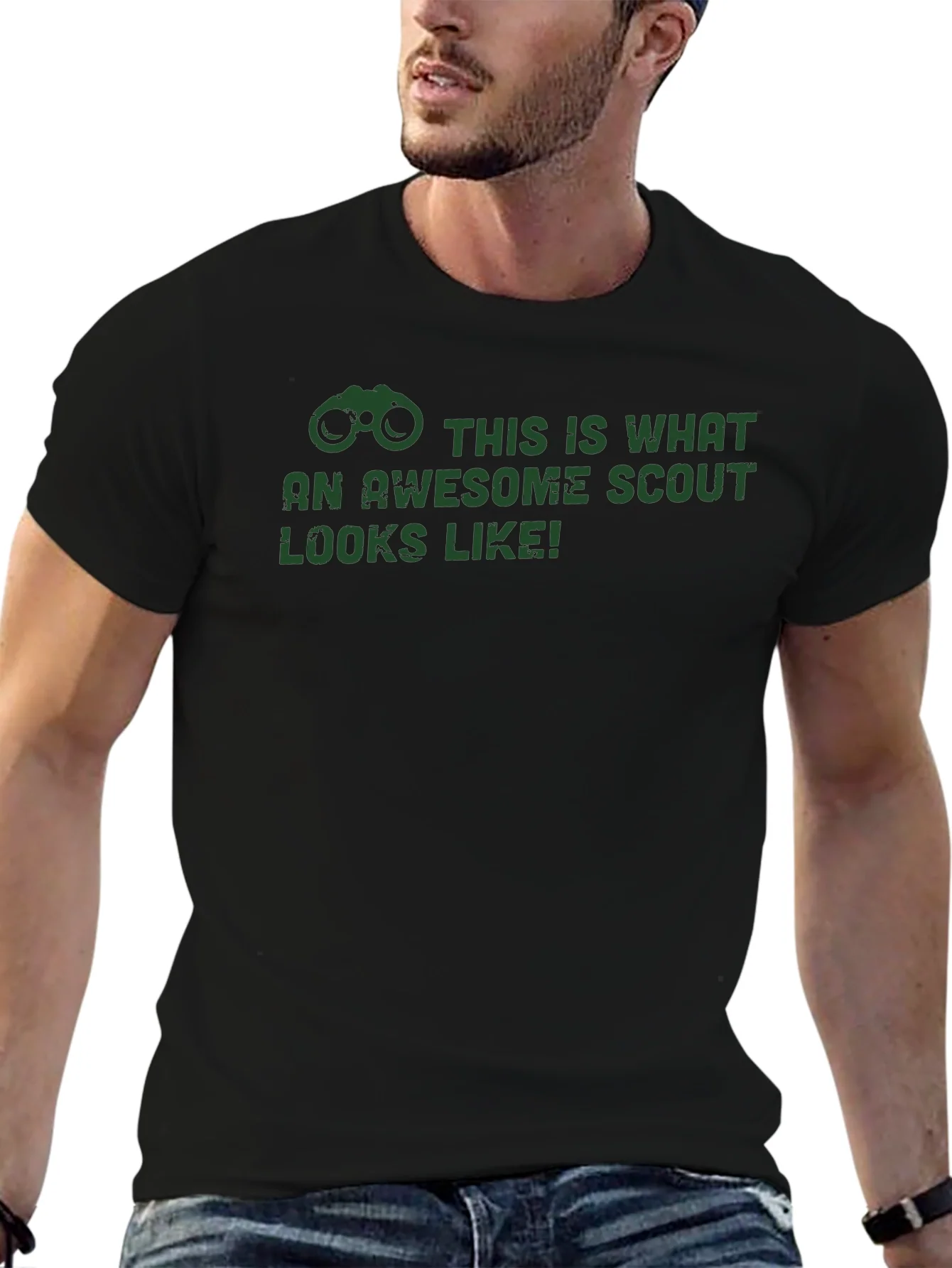 Awesome Scout T-Shirt - Black Crew Neck Tee