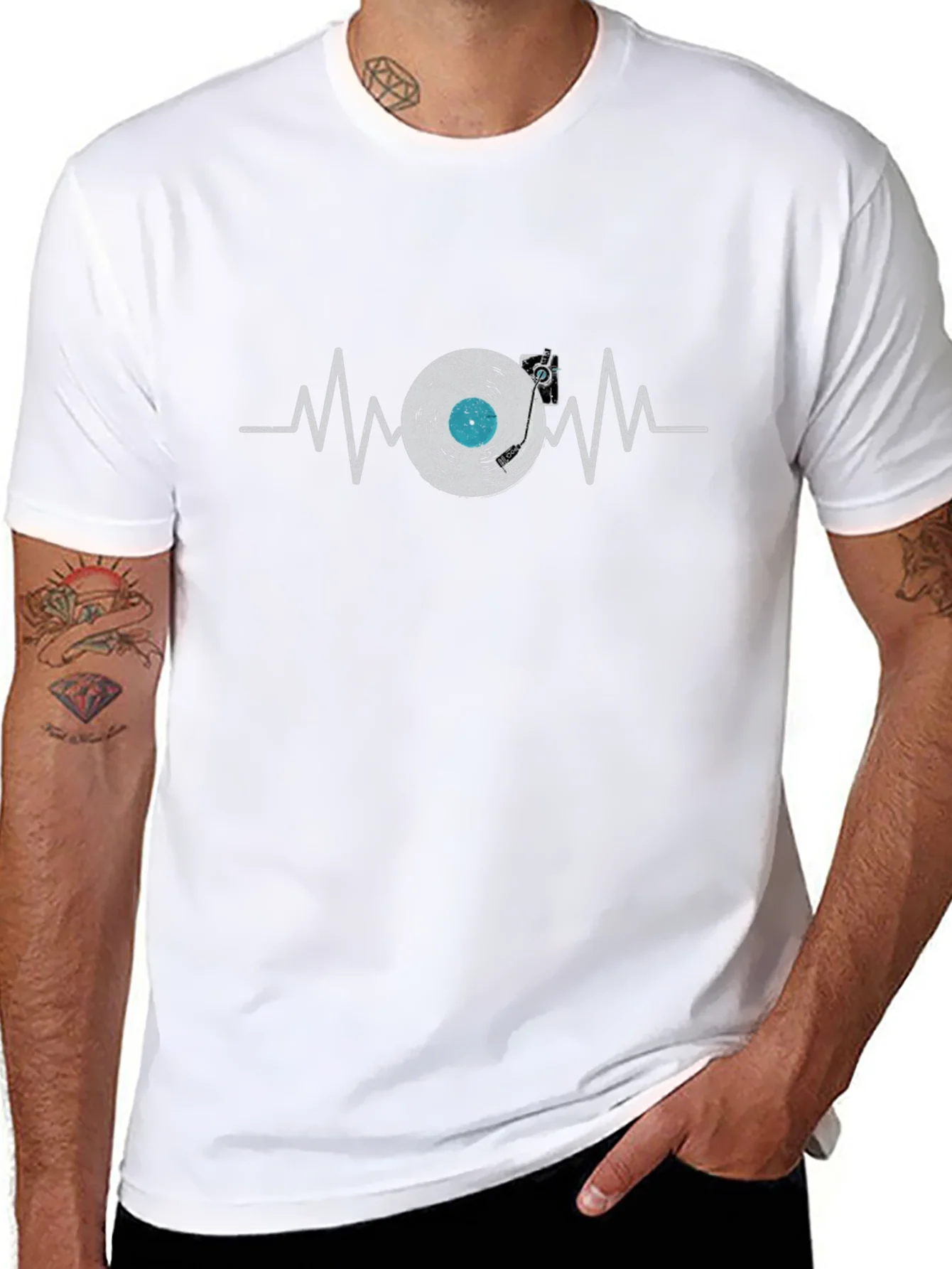 Vinyl Record Heartbeat Graphic Tee