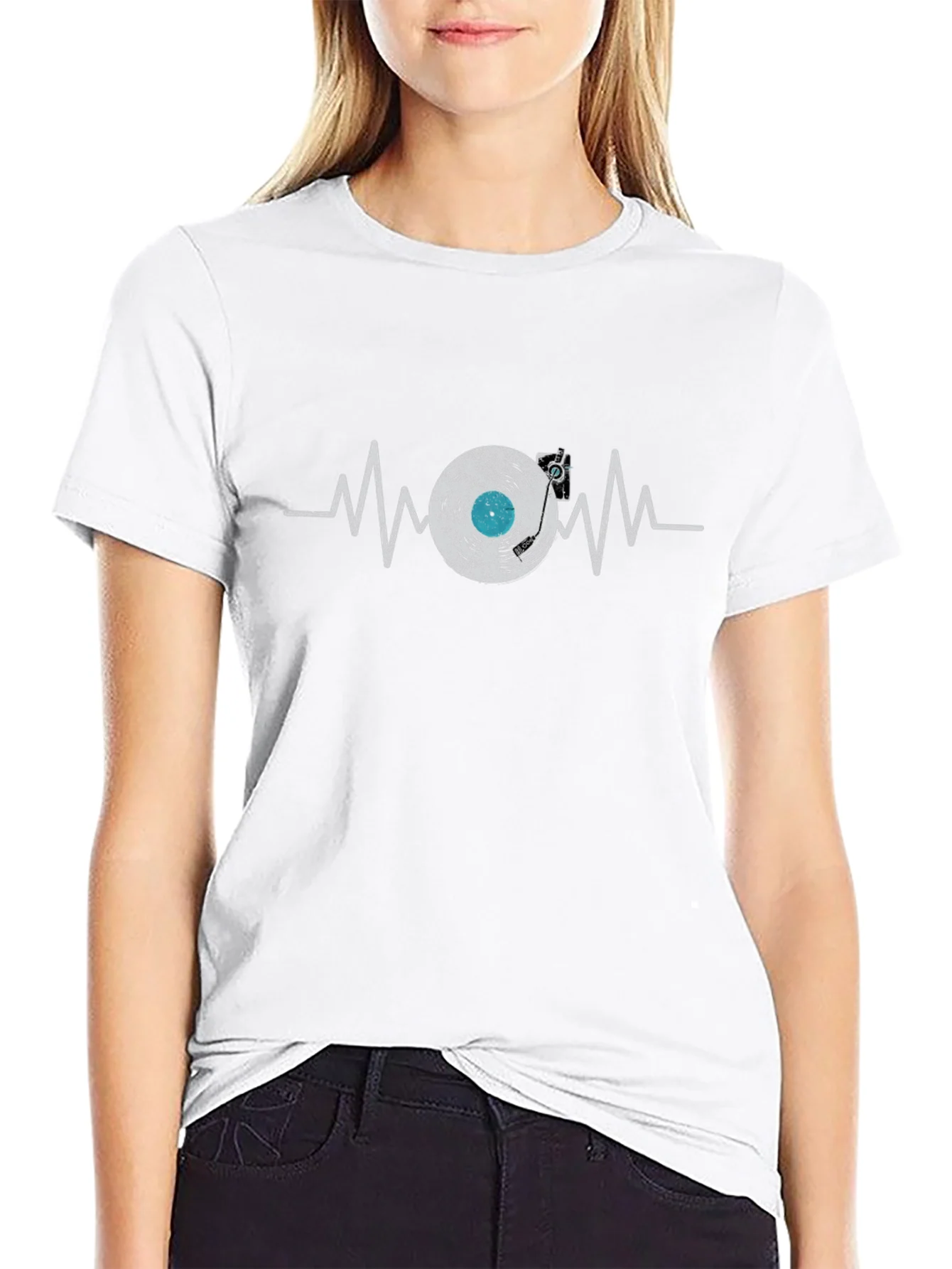 Vinyl Record Heartbeat Graphic Tee