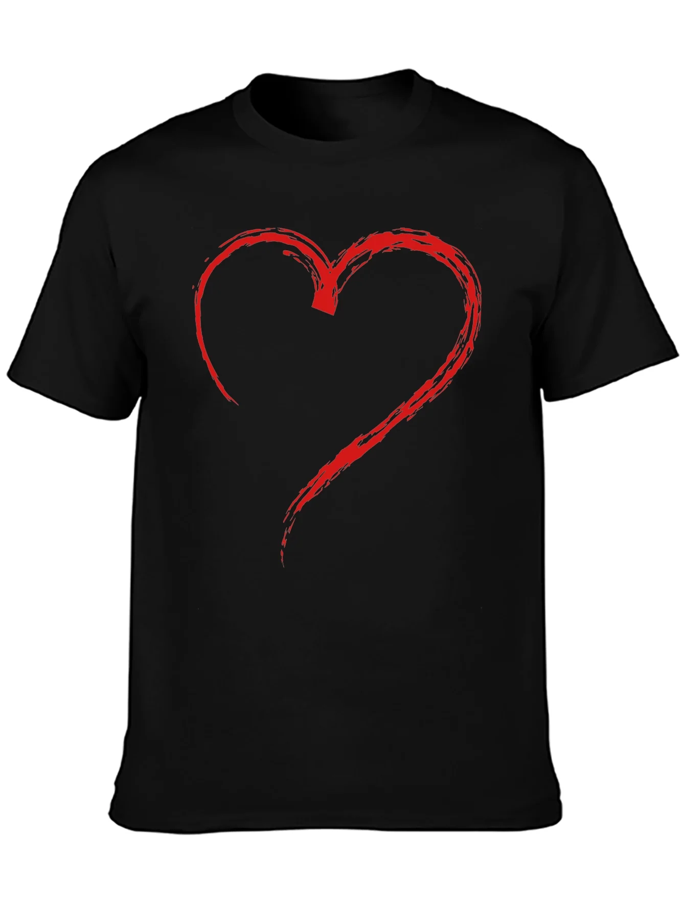 Heart Graphic Mens Black T-Shirt