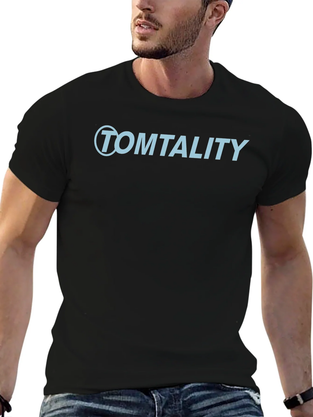 Tomtality Graphic Tee - Black Cotton Casual T-Shirt