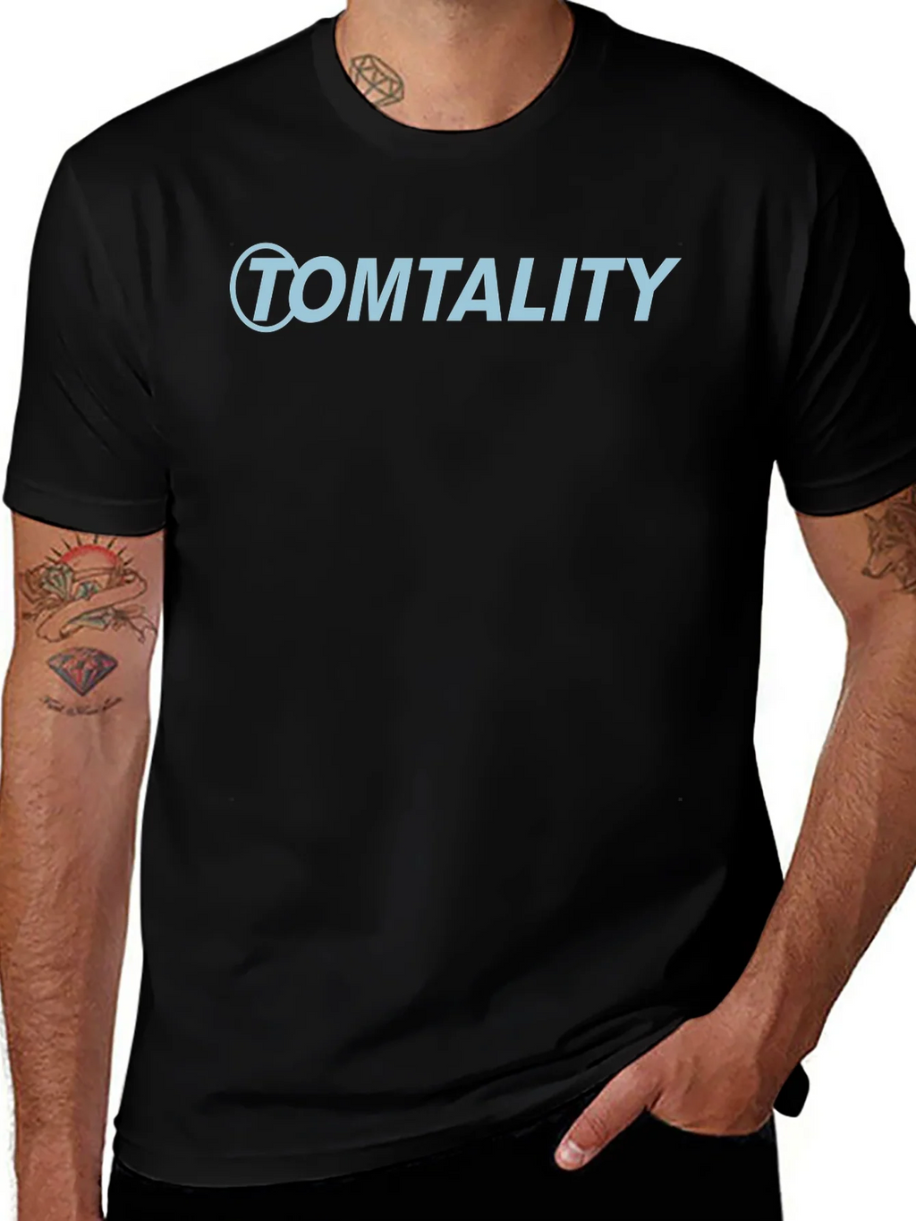 Tomtality Graphic Tee - Black Cotton Casual T-Shirt