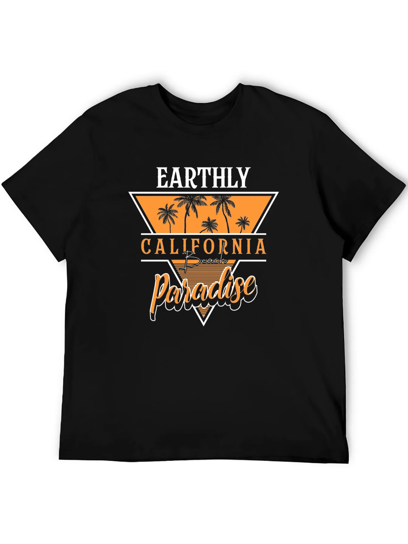 Earthly California Beach Paradise Black T-Shirt