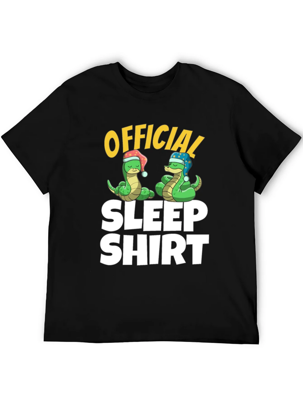 Official Sleep Shirt Snake Cartoon Graphic Tee