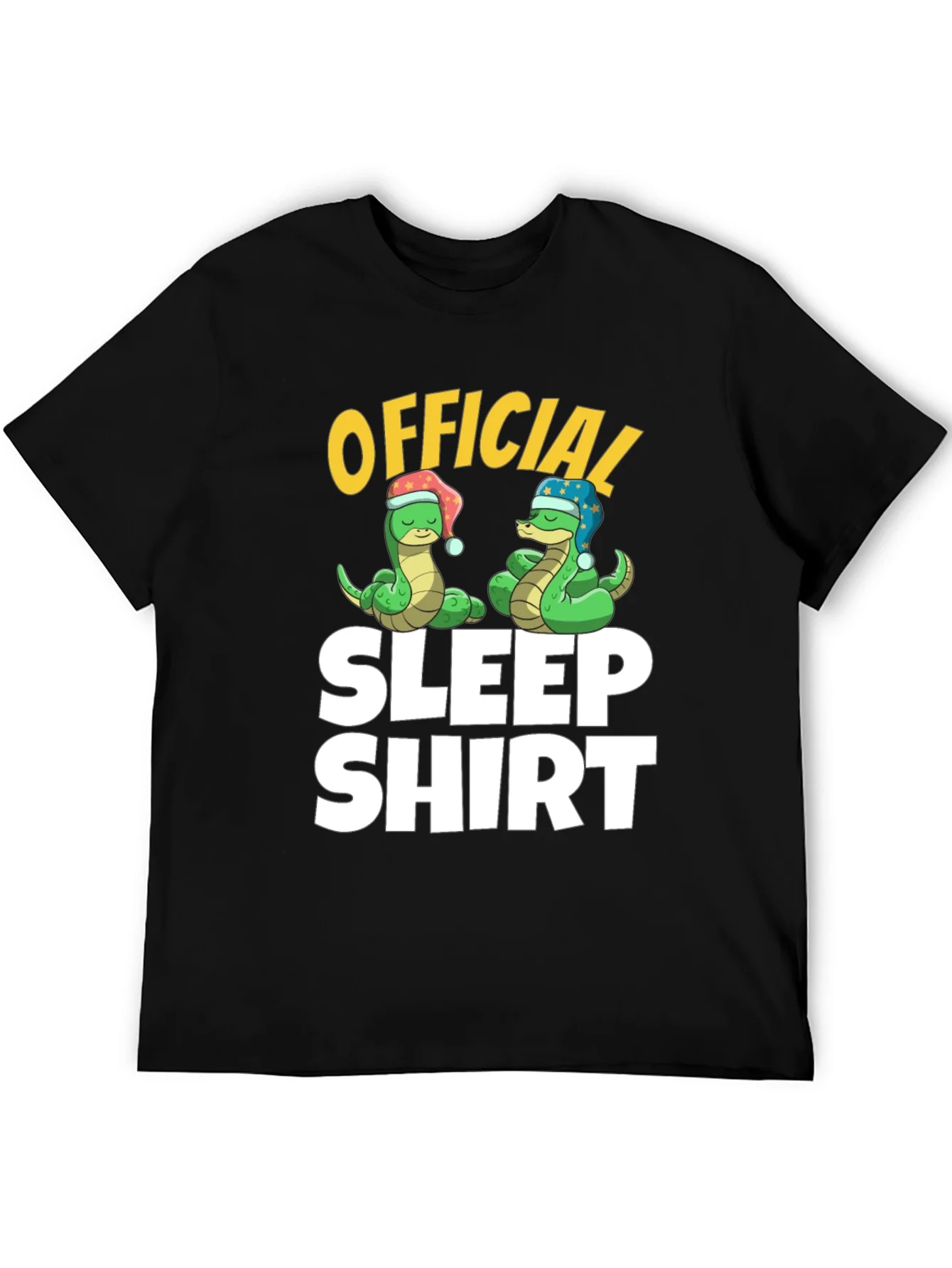 Official Sleep Shirt Snake Cartoon Graphic Tee