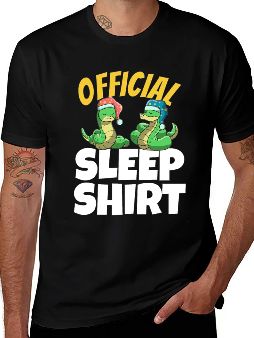 Official Sleep Shirt Snake Cartoon Graphic Tee