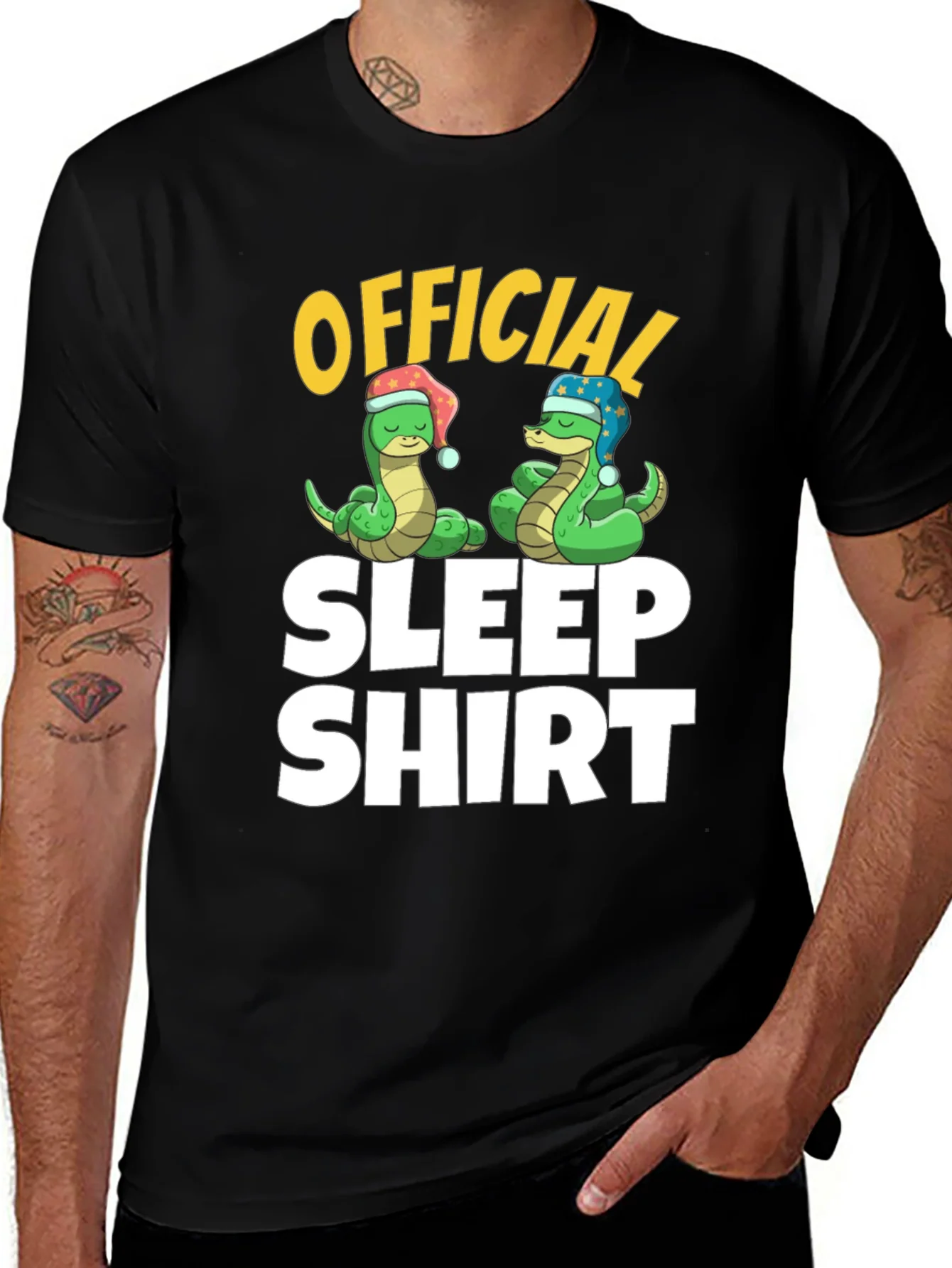 Official Sleep Shirt Snake Cartoon Graphic Tee