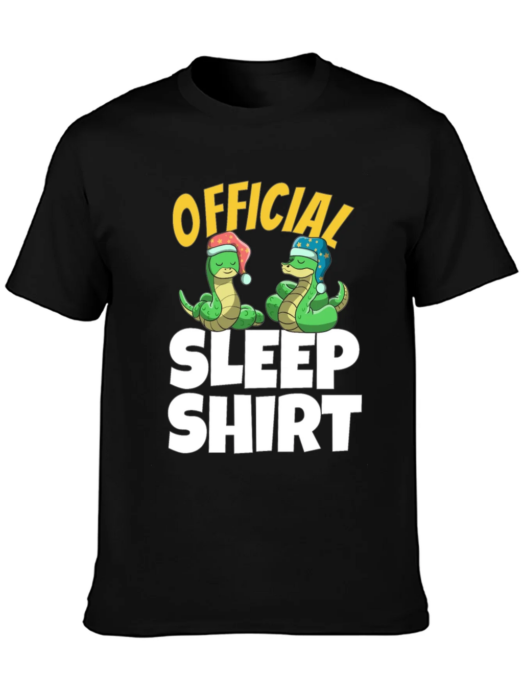 Official Sleep Shirt Snake Cartoon Graphic Tee