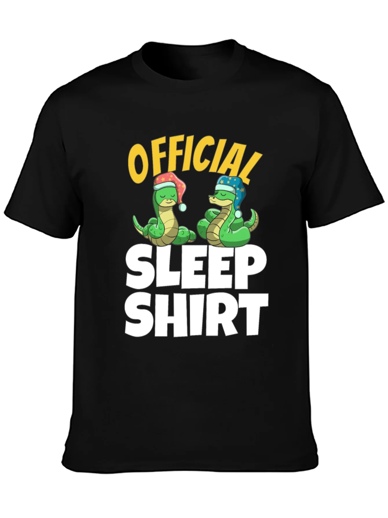 Official Sleep Shirt Snake Cartoon Graphic Tee