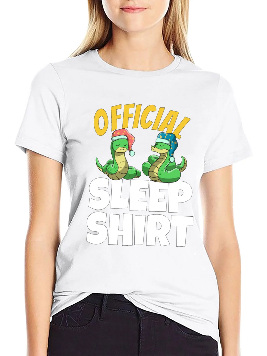 Official Sleep Shirt Snake Cartoon Graphic Tee