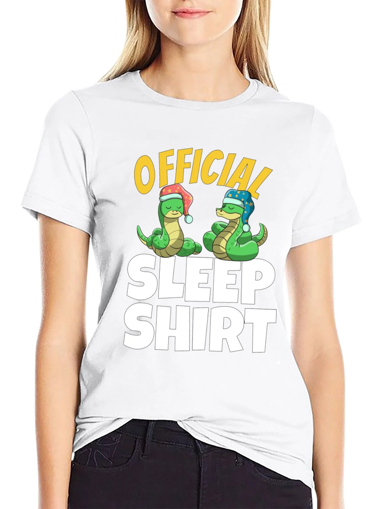 Official Sleep Shirt Snake Cartoon Graphic Tee