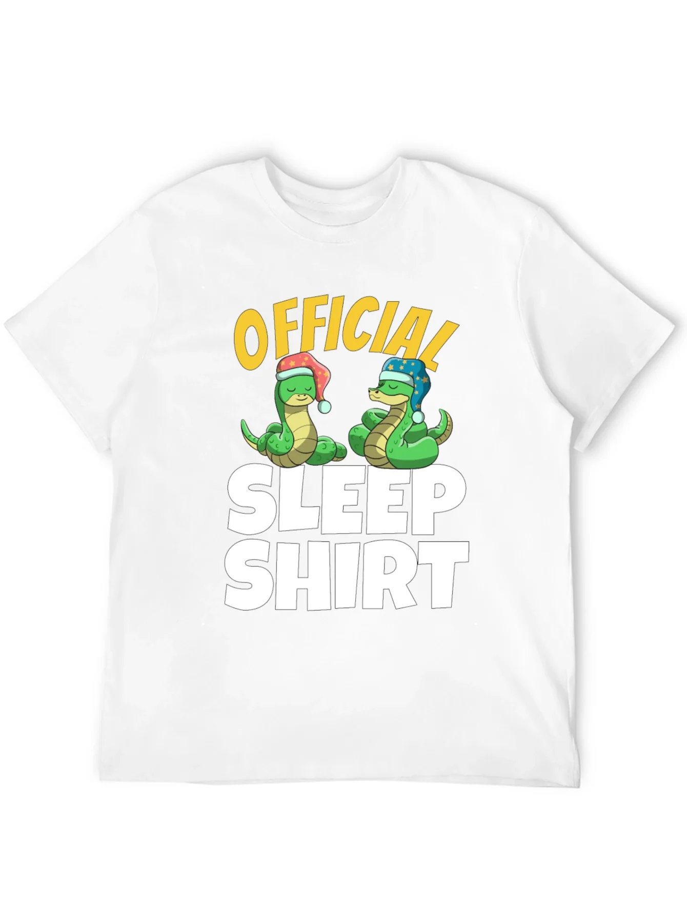Official Sleep Shirt Snake Cartoon Graphic Tee