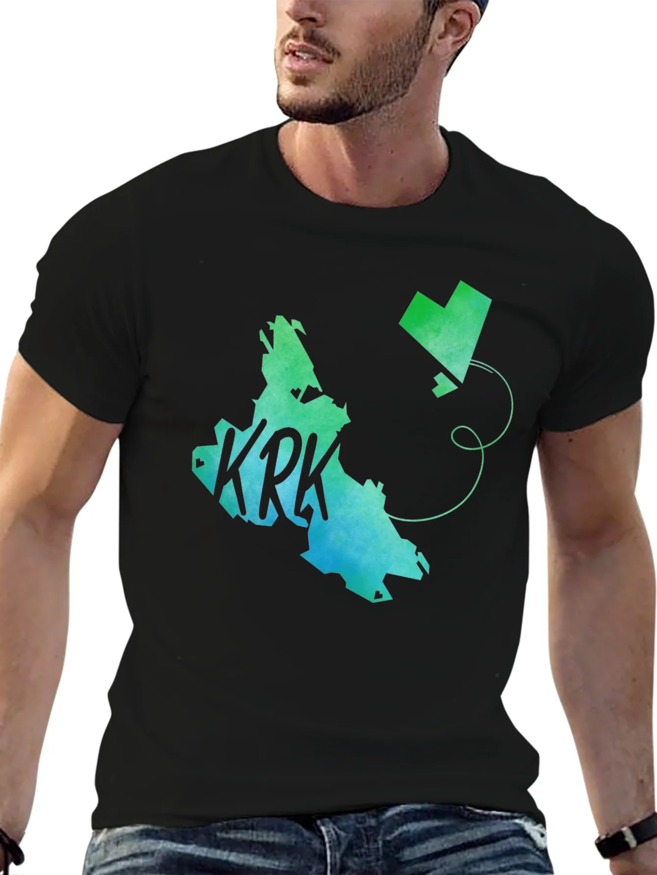KRK Island Graphic Tee - Black Cotton T-Shirt