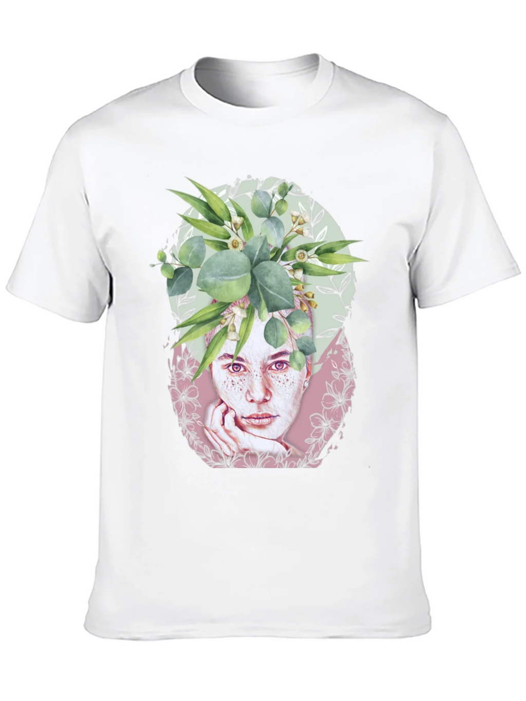 Floral Woman Graphic Tee - Stylish Black T-Shirt