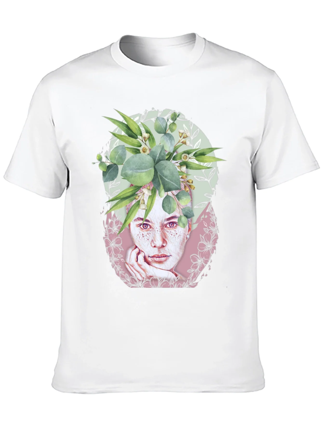 Floral Woman Graphic Tee - Stylish Black T-Shirt
