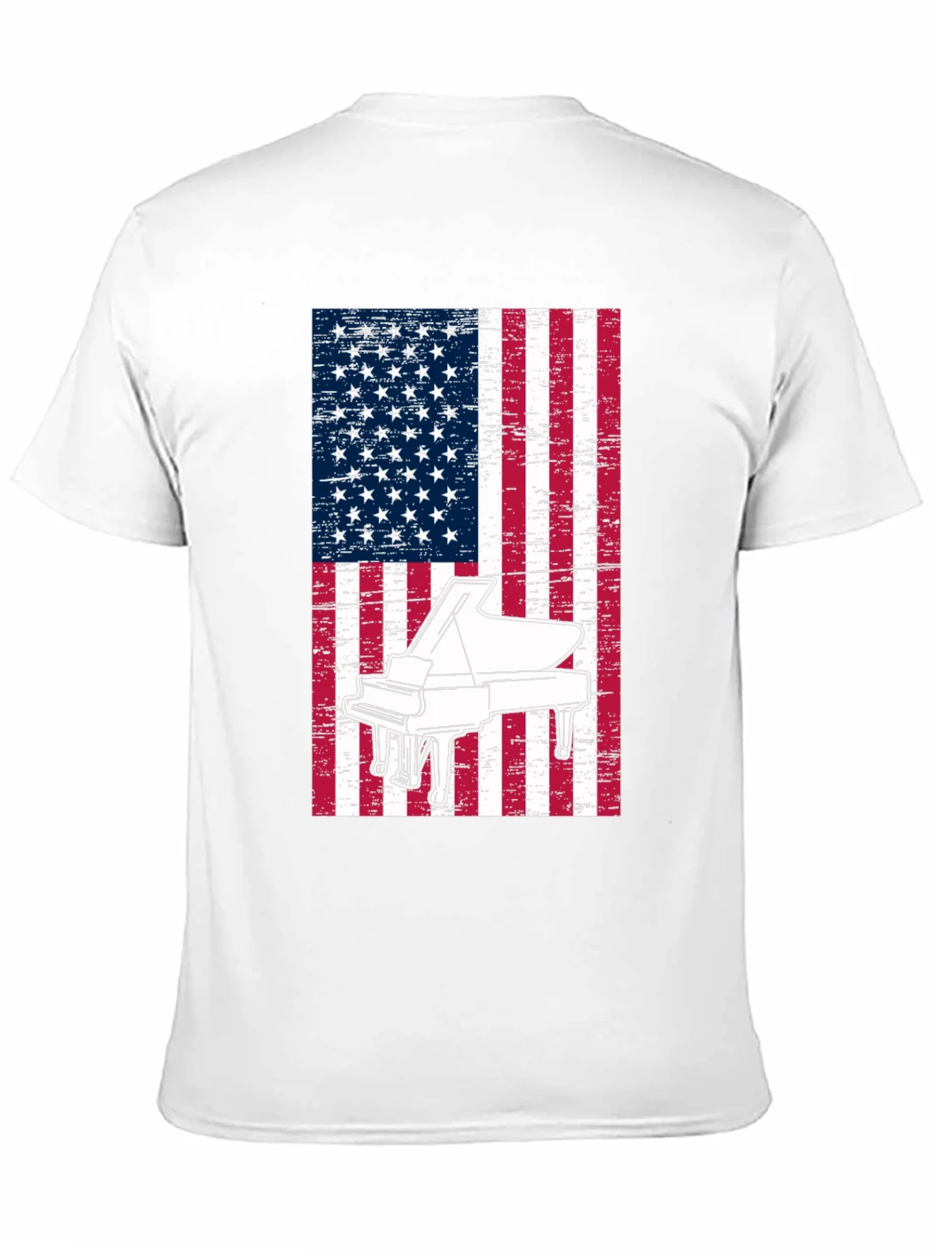 Piano American Flag Graphic Tee