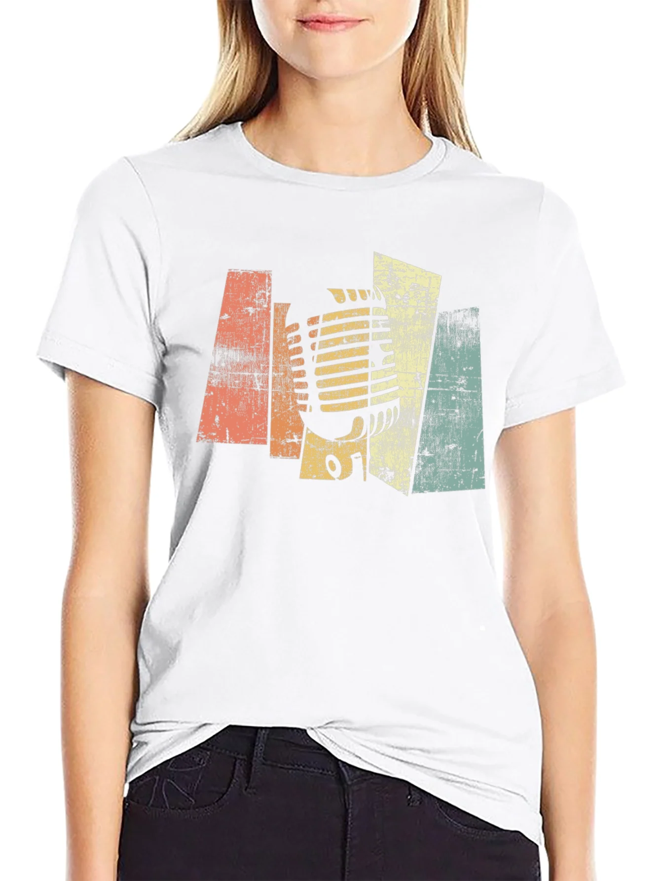 Vintage Microphone Graphic T-Shirt - Retro Style