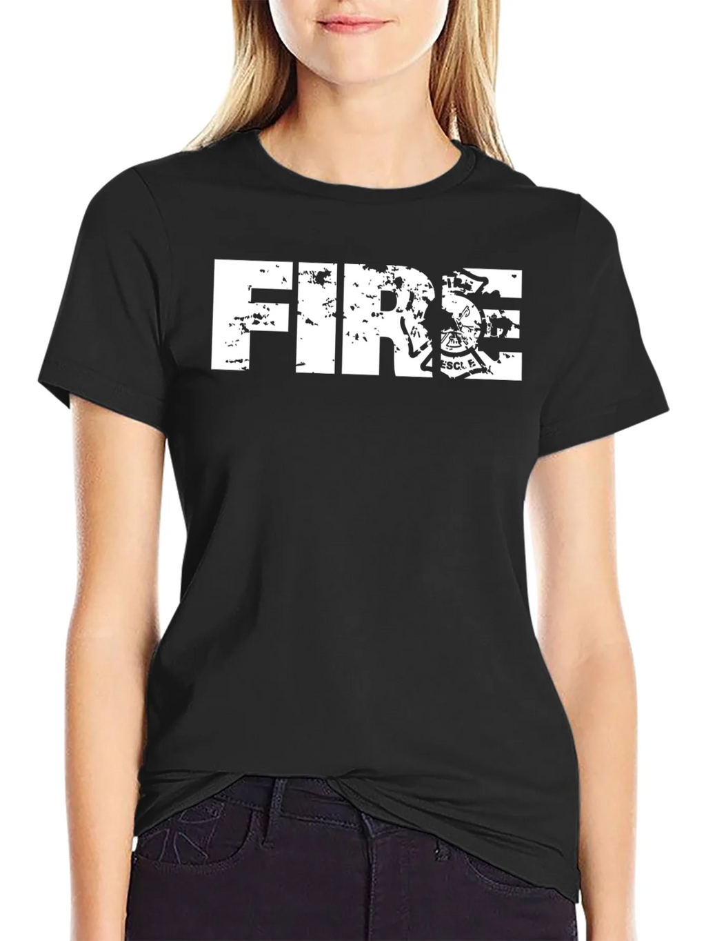 Fire Rescue T-Shirt - Black Cotton Tee