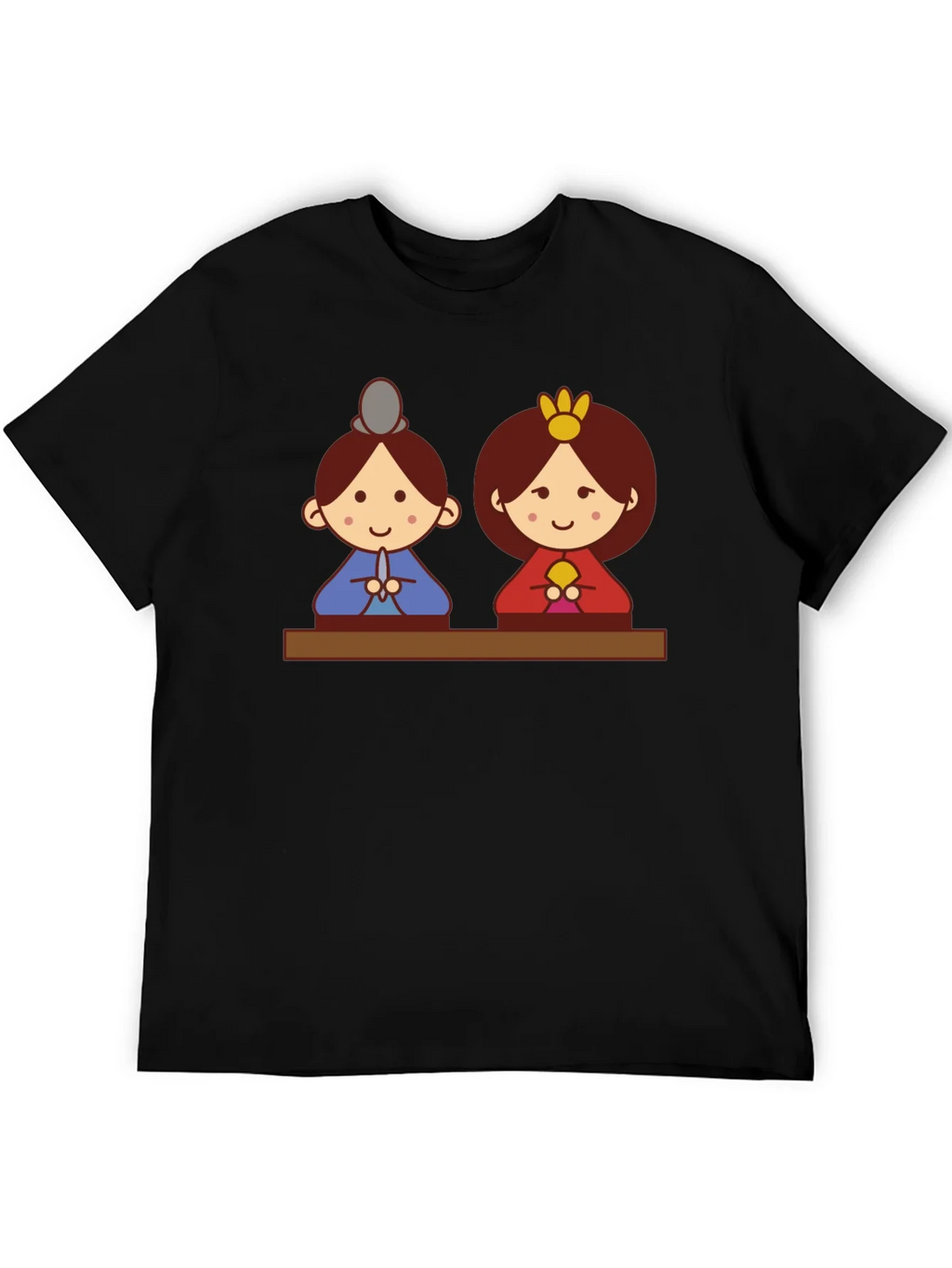 Hinamatsuri Dolls Graphic Tee - Black Cotton