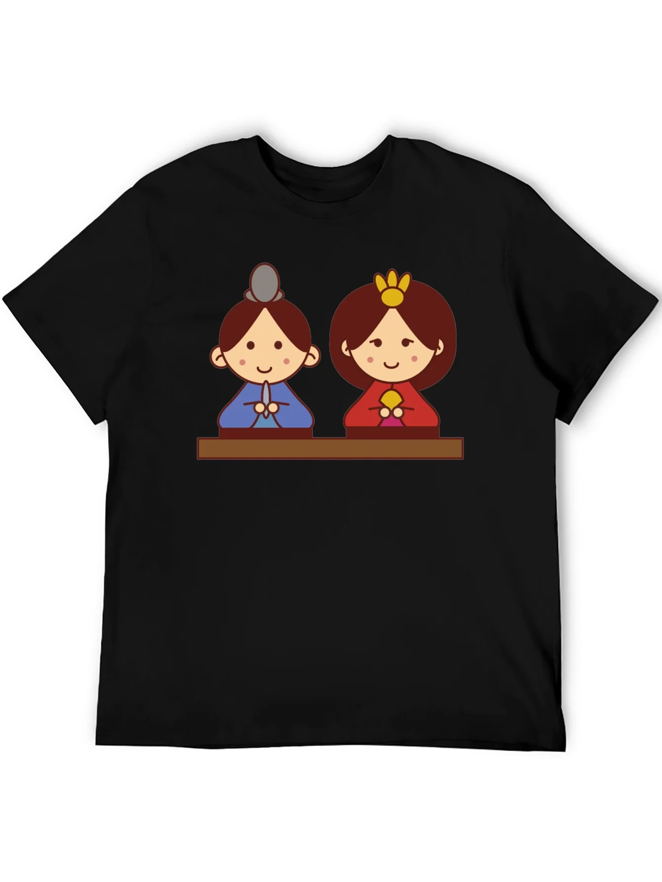 Hinamatsuri Dolls Graphic Tee - Black Cotton