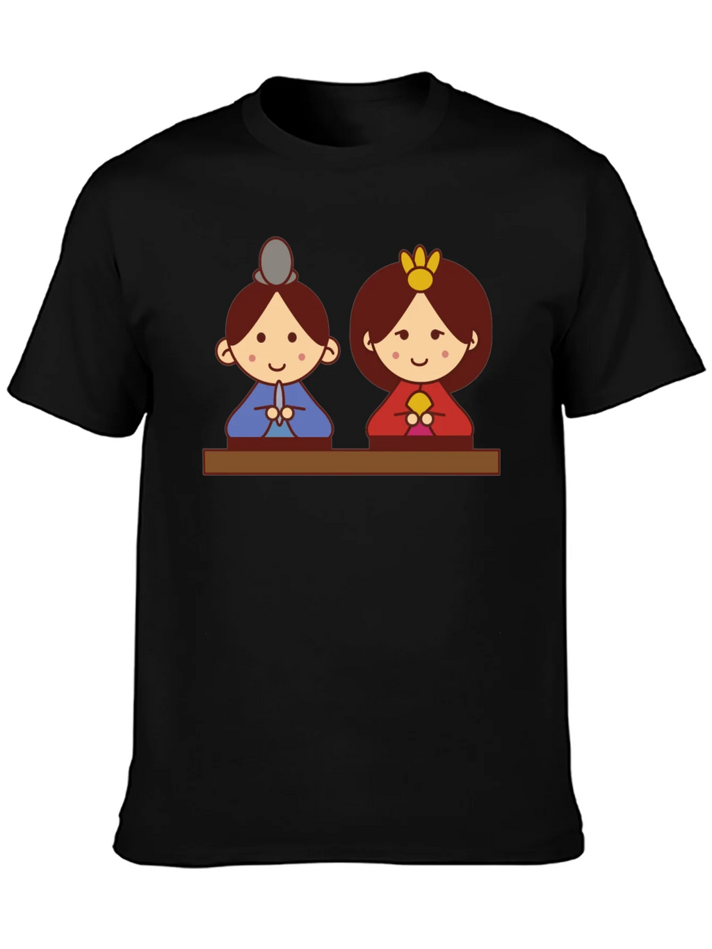 Hinamatsuri Dolls Graphic Tee - Black Cotton