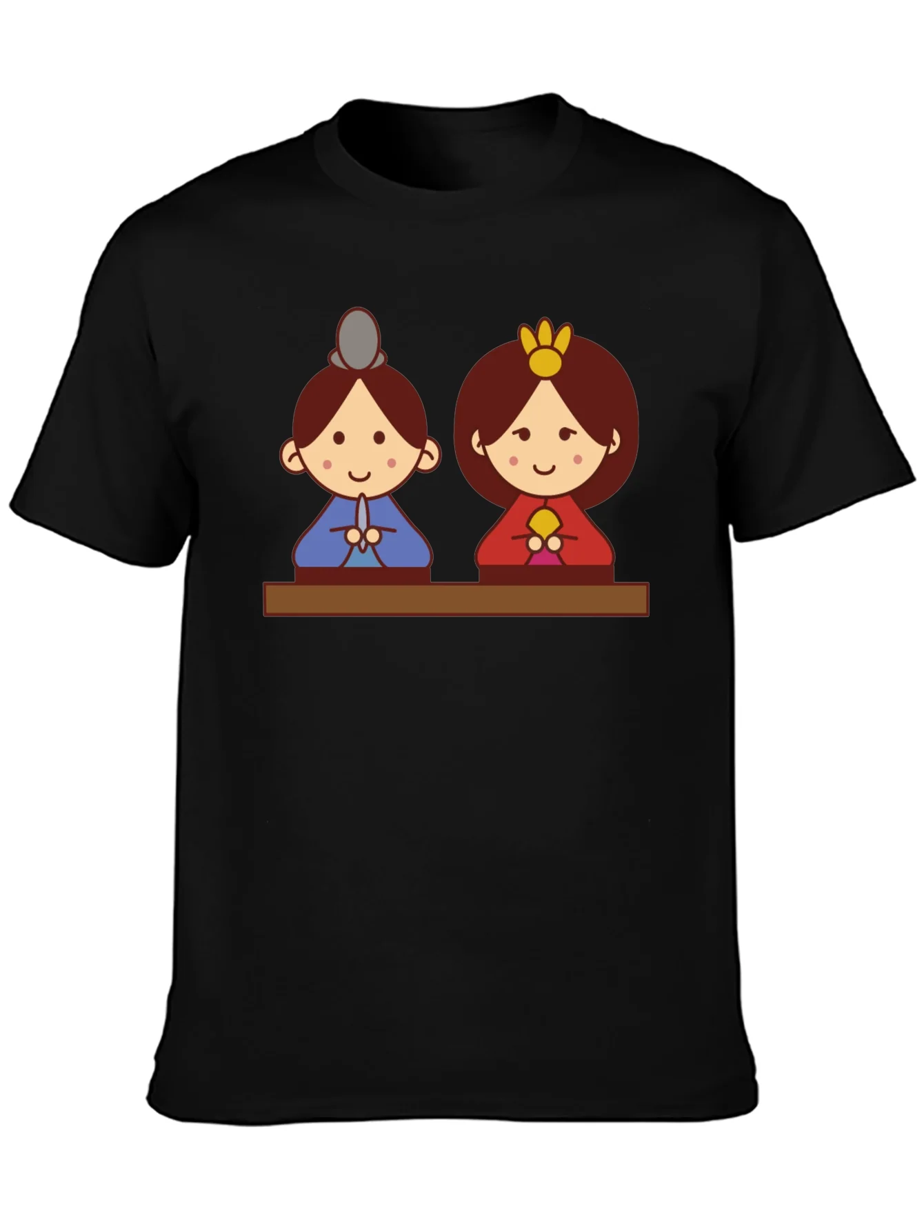 Hinamatsuri Dolls Graphic Tee - Black Cotton