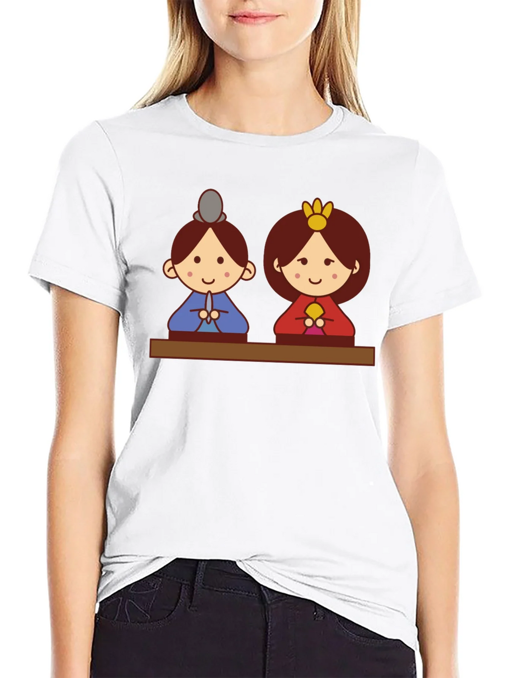 Hinamatsuri Dolls Graphic Tee - Black Cotton