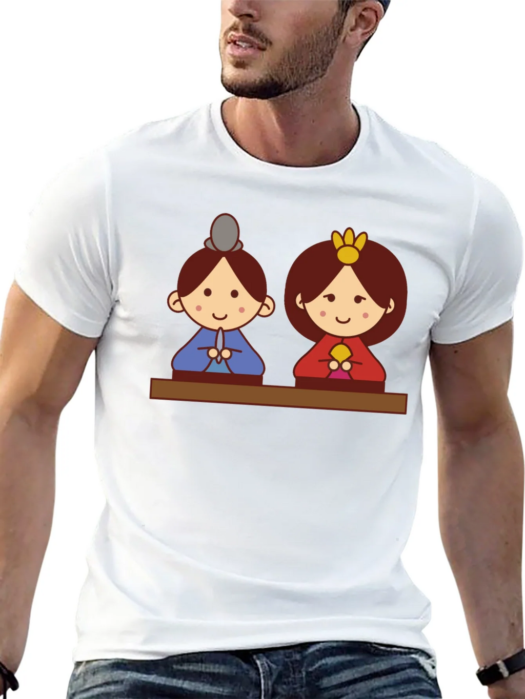 Hinamatsuri Dolls Graphic Tee - Black Cotton