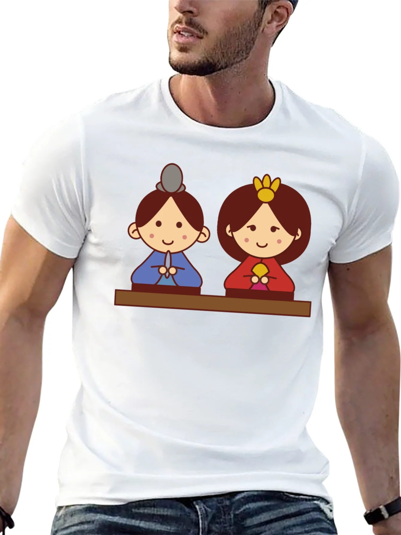 Hinamatsuri Dolls Graphic Tee - Black Cotton
