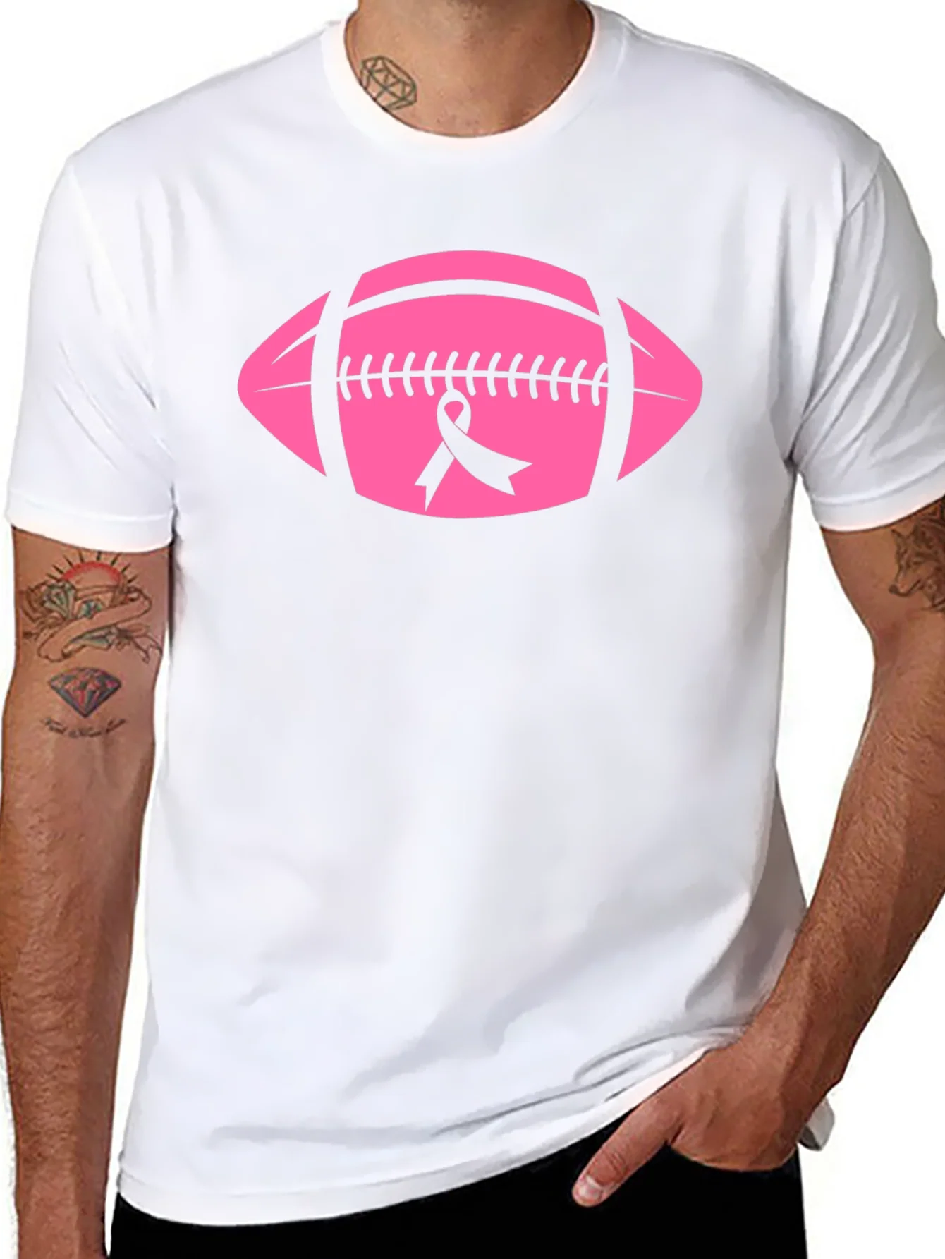 Pink Football Breast Cancer Awareness T-Shirt