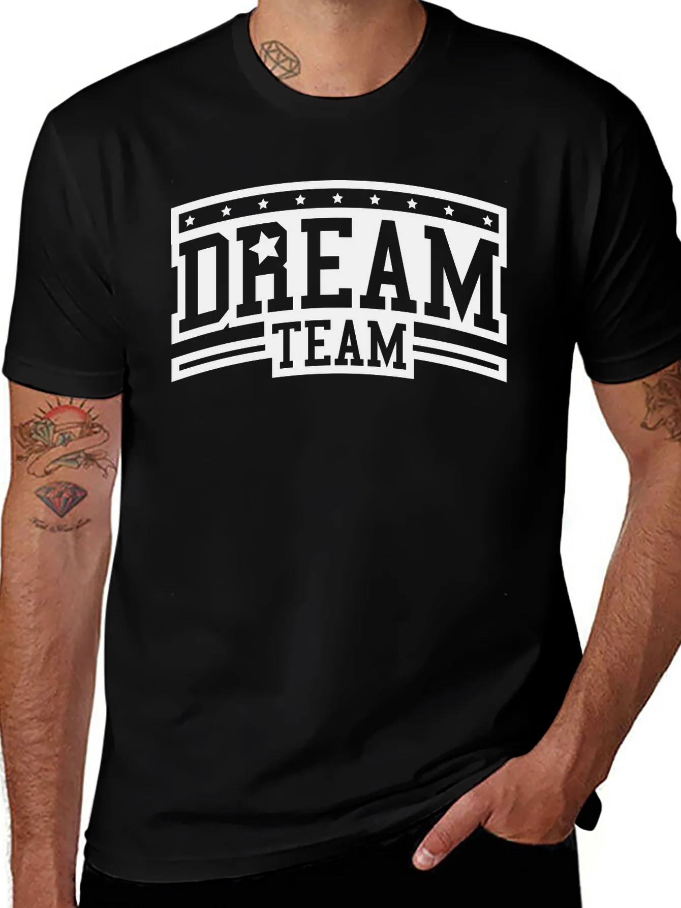 Dream Team Graphic Print Black T-Shirt