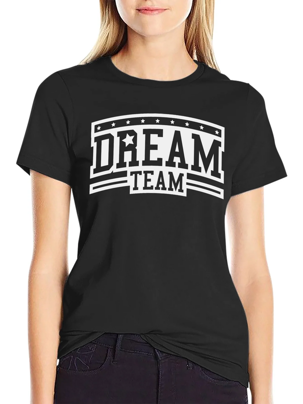 Dream Team Graphic Print Black T-Shirt