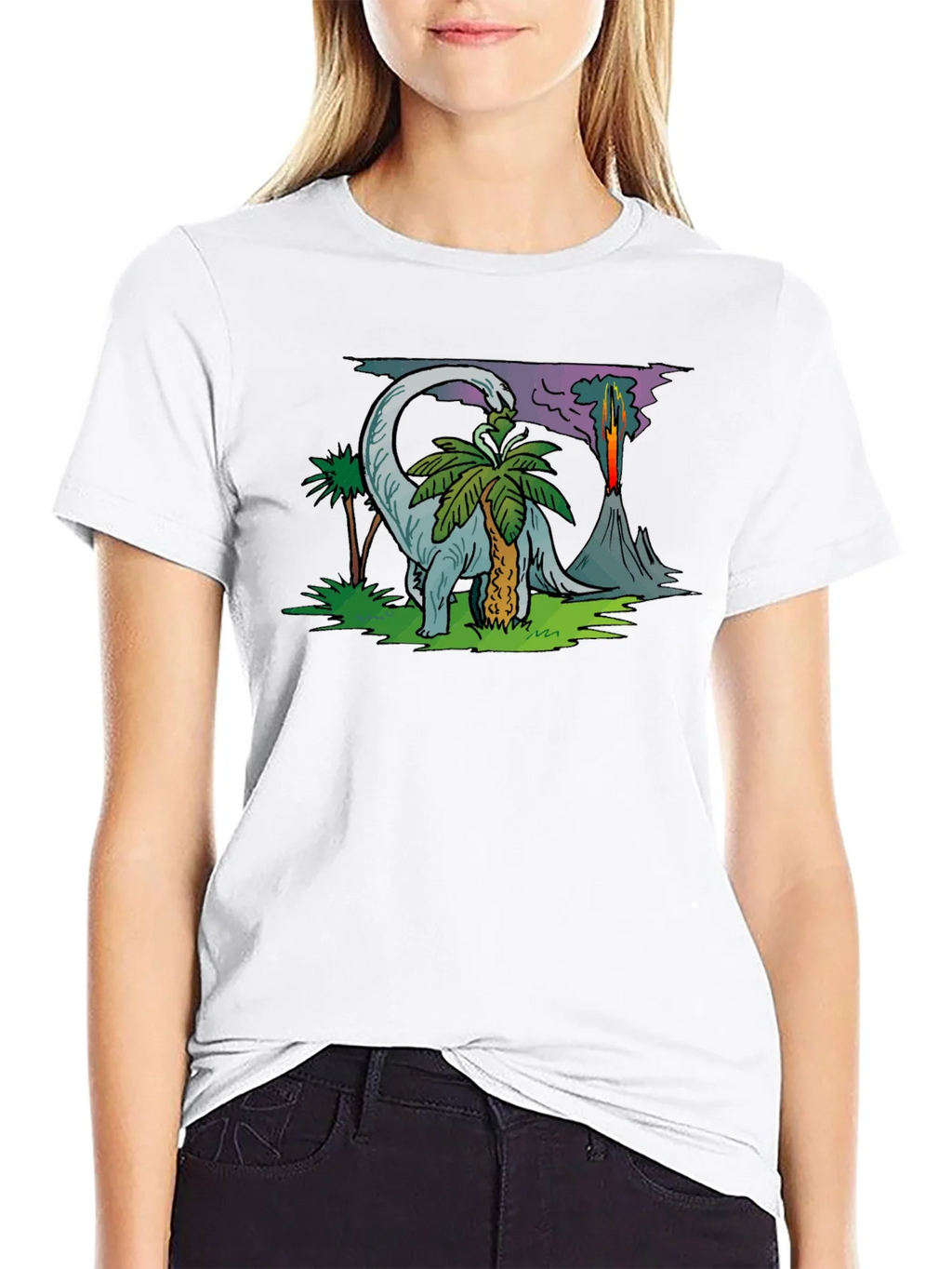 Dinosaur Volcano T-Shirt - Prehistoric Style
