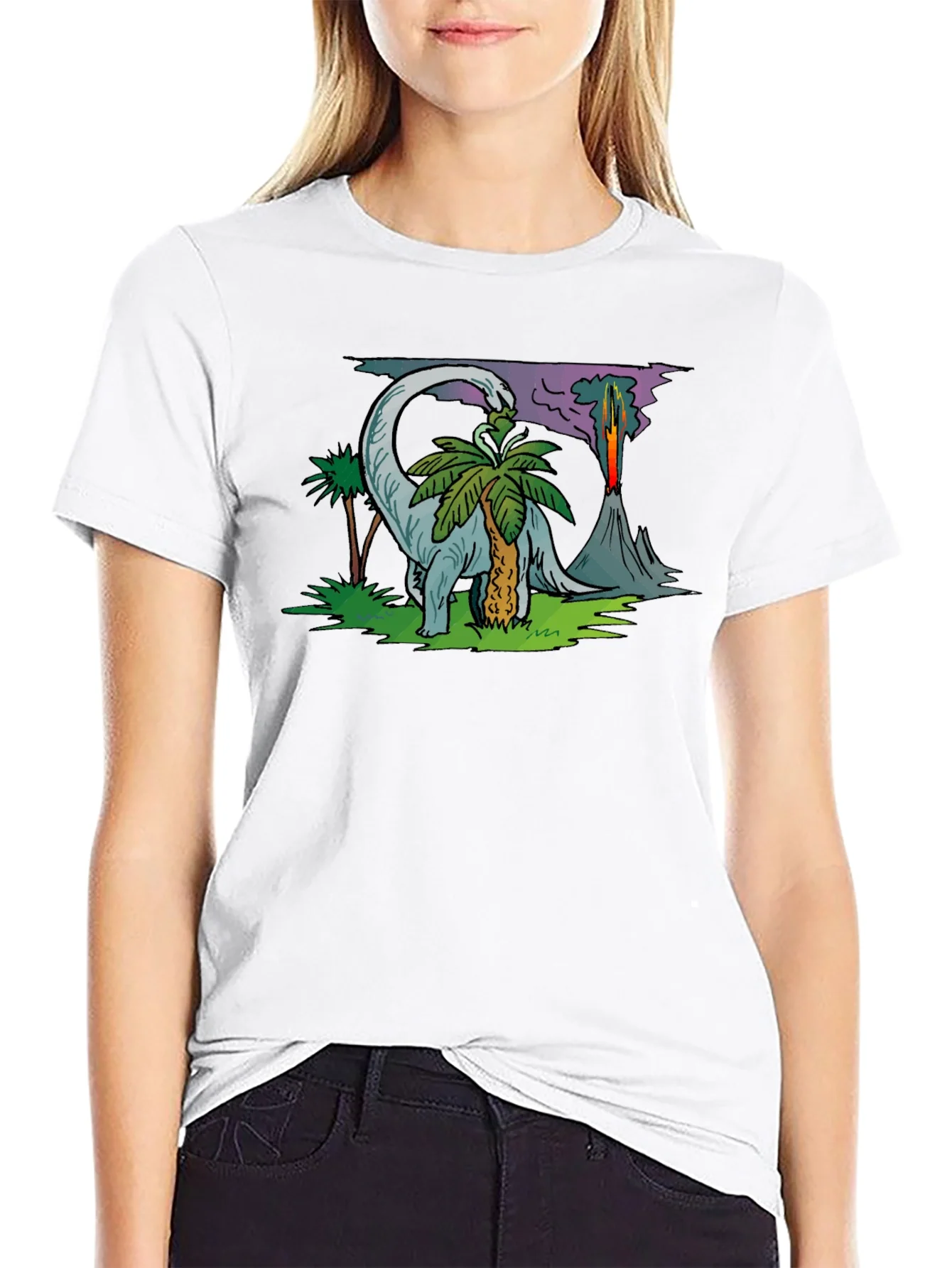 Dinosaur Volcano T-Shirt - Prehistoric Style
