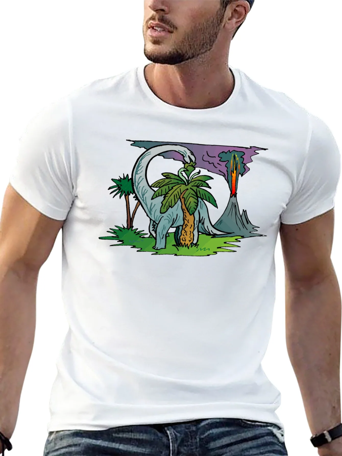 Dinosaur Volcano T-Shirt - Prehistoric Style