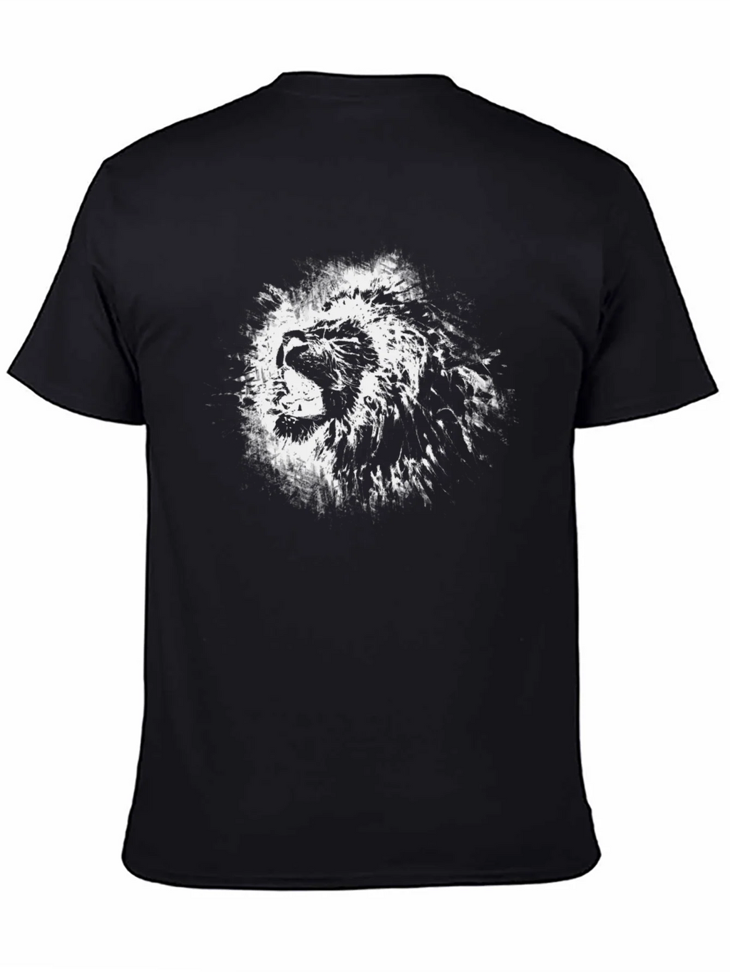 Lion Graphic Black T-Shirt - Bold Animal Print Tee