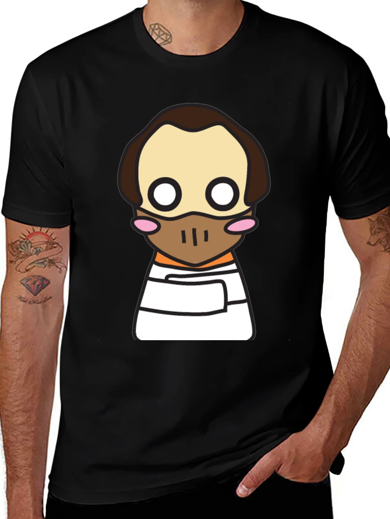Hannibal Lecter Kawaii T-Shirt - Black Graphic Tee